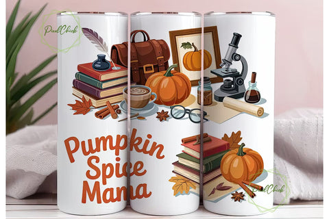 Pumpkin Spice Mama 20oz Tumbler Wrap Sublimation PixelChick 