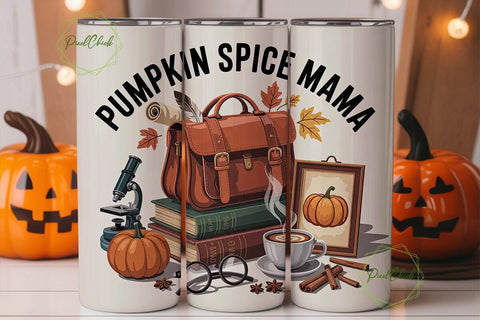 Pumpkin Spice Mama 20oz Tumbler Wrap Sublimation PixelChick 