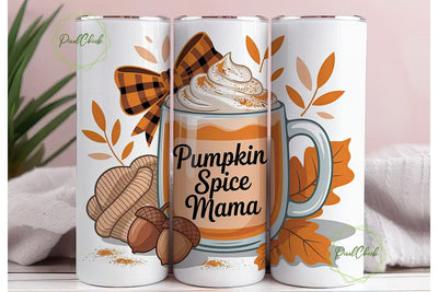 Pumpkin Spice Mama 20oz Tumbler Wrap Sublimation PixelChick 
