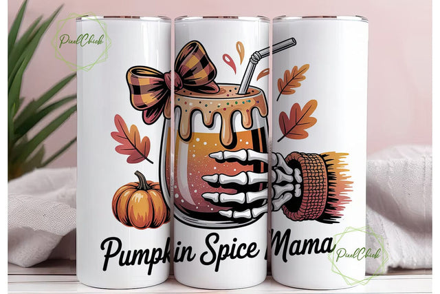Pumpkin Spice Mama 20oz Tumbler Wrap Sublimation PixelChick 