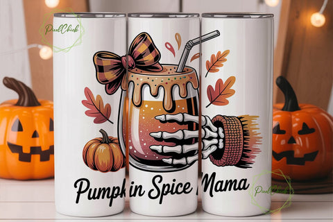 Pumpkin Spice Mama 20oz Tumbler Wrap Sublimation PixelChick 