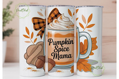 Pumpkin Spice Mama 20oz Tumbler Wrap Sublimation PixelChick 