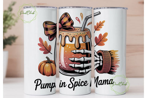 Pumpkin Spice Mama 20oz Tumbler Wrap Sublimation PixelChick 