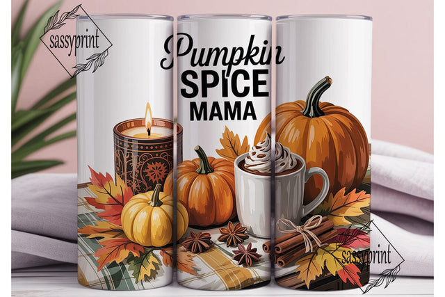 Pumpkin Spice Mama 20oz Tumbler Wrap Sublimation sassyprint 