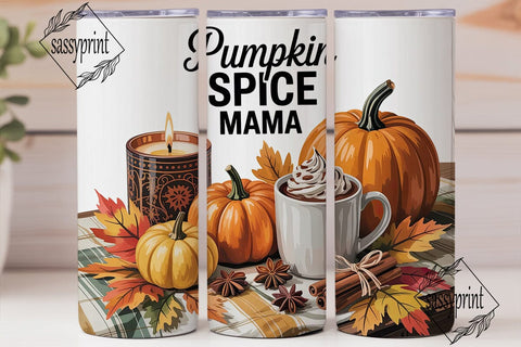 Pumpkin Spice Mama 20oz Tumbler Wrap Sublimation sassyprint 