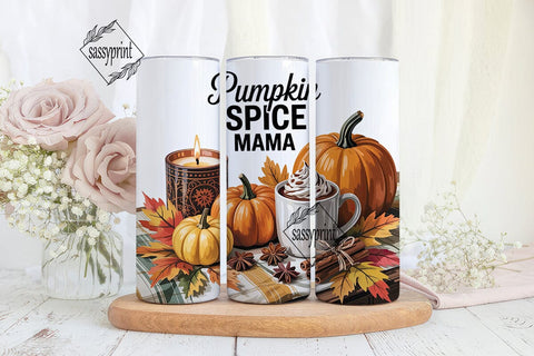 Pumpkin Spice Mama 20oz Tumbler Wrap Sublimation sassyprint 