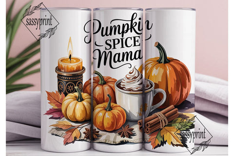 Pumpkin Spice Mama 20oz Tumbler Wrap Sublimation sassyprint 