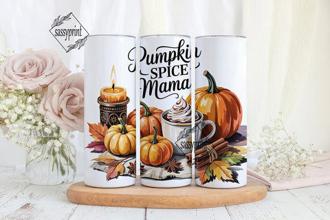 Pumpkin Spice Mama 20oz Tumbler Wrap Sublimation sassyprint 