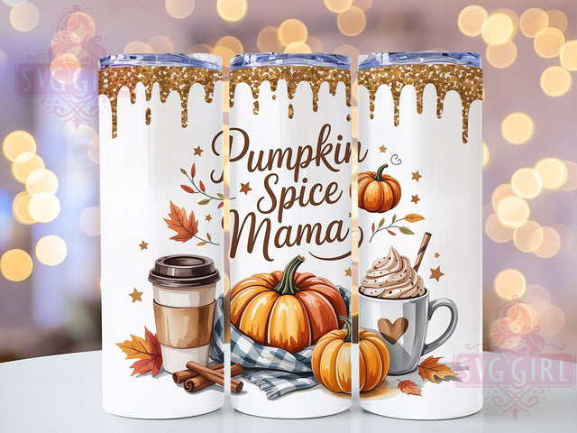 Pumpkin Spice Mama Fall Tumbler Wrap, Fall Tumbler Wrap, 20oz Skinny Tumbler, Mama Tumbler Png, Sublimation Design, Tumbler Wrap Download, Mom Life Png Sublimation SvggirlplusArt 