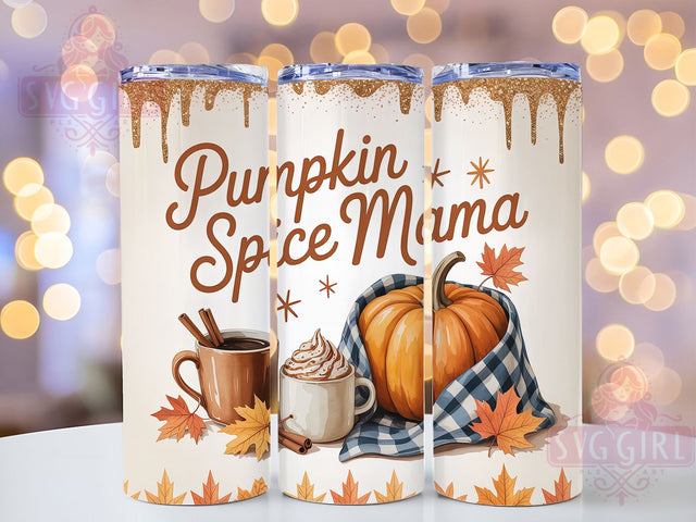 Pumpkin Spice Mama Fall Tumbler Wrap, Fall Tumbler Wrap, 20oz Skinny Tumbler, Mama Tumbler Png, Sublimation Design, Tumbler Wrap Download, Mom Life Png Sublimation SvggirlplusArt 