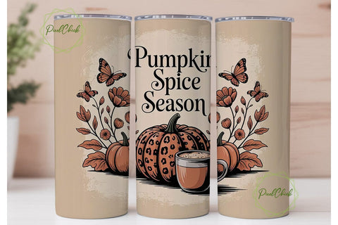 Pumpkin Spice Season 20oz Tumbler Wrap Sublimation PixelChick 