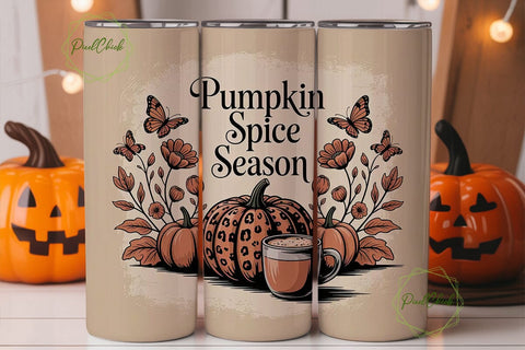 Pumpkin Spice Season 20oz Tumbler Wrap Sublimation PixelChick 