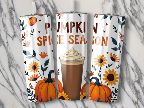 Pumpkin Spice Season Fall Tumbler Wrap Sublimation png Sublimation Luvleigh Digitals 