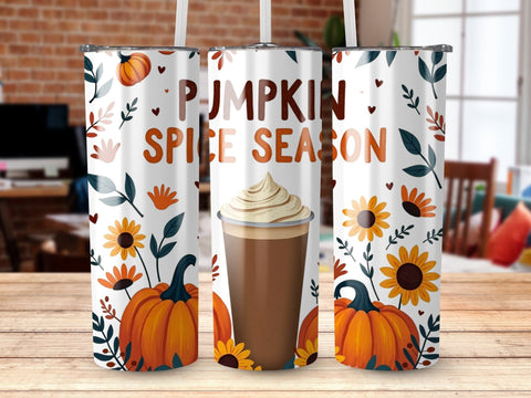Pumpkin Spice Season Fall Tumbler Wrap Sublimation png Sublimation Luvleigh Digitals 