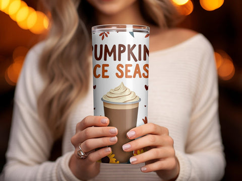 Pumpkin Spice Season Fall Tumbler Wrap Sublimation png Sublimation Luvleigh Digitals 