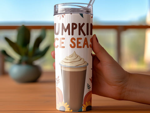 Pumpkin Spice Season Fall Tumbler Wrap Sublimation png Sublimation Luvleigh Digitals 