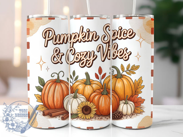 Pumpkin Spice Sweater Weather Tumbler, Autumn Cozy Cup Wrap, 20Oz Sublimation, Fall Coffee Drinkware, Sweater Weather Mug, Cozy Pumpkin Wrap, Warm Autumn Cup Print Sublimation ToriDesigns 