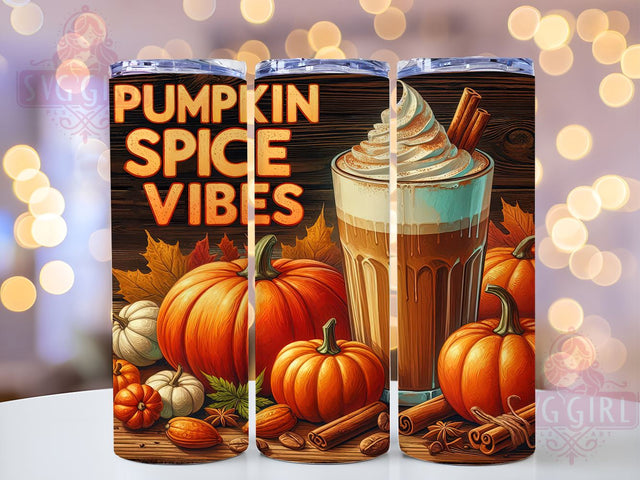 Pumpkin Spice Tumbler, Fall Vibes, 20oz PNG Design, Autumn Sublimation, Coffee Lover Art, Seasonal Decor, Fall Graphics, Cozy Tumbler Design Sublimation SvggirlplusArt 