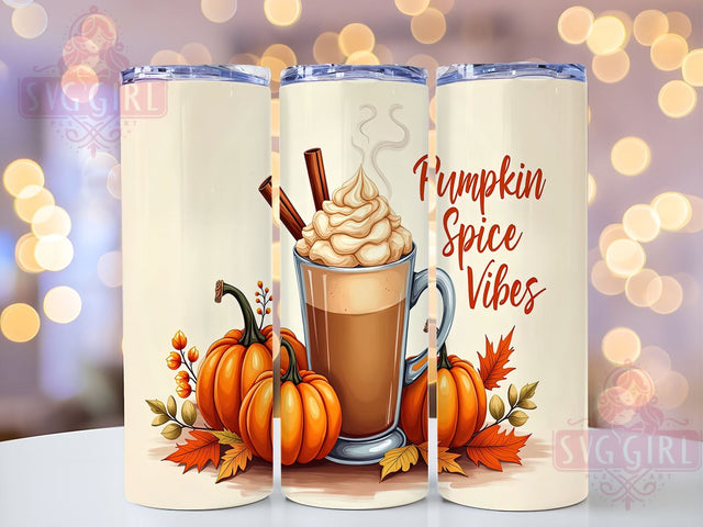 Pumpkin Spice Vibes 20oz Tumbler Wrap Sublimation Design, Straight Tapered Tumbler Wrap, Fall Tumbler Png, Instant Digital Download Sublimation SvggirlplusArt 