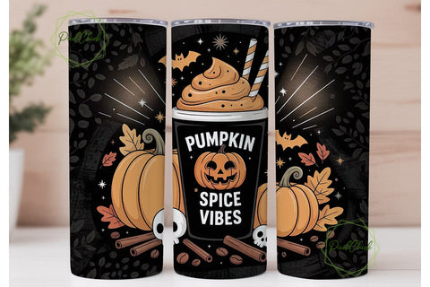 Pumpkin Spice Vibes 20oz Tumbler Wrap Sublimation PixelChick 
