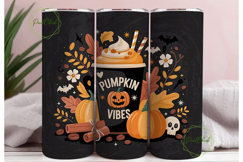 Pumpkin Spice Vibes 20oz Tumbler Wrap Sublimation PixelChick 