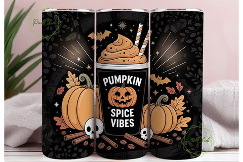 Pumpkin Spice Vibes 20oz Tumbler Wrap Sublimation PixelChick 