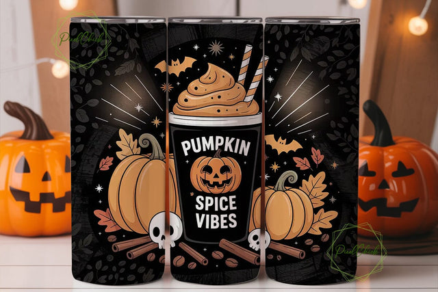 Pumpkin Spice Vibes 20oz Tumbler Wrap Sublimation PixelChick 