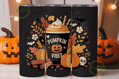 Pumpkin Spice Vibes 20oz Tumbler Wrap Sublimation PixelChick 
