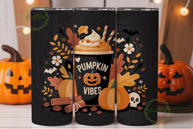 Pumpkin Spice Vibes 20oz Tumbler Wrap Sublimation PixelChick 