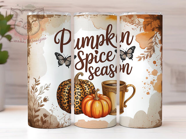 Pumpkin Spooky Season Halloween Tumbler, Halloween Cup Wrap, 20Oz Sublimation Design, Creepy Cute Coffee Mug, Rustic Autumn Drinkware, Trick Or Treat Gift, Haunted House Tumbler Sublimation Lara' s Designs 