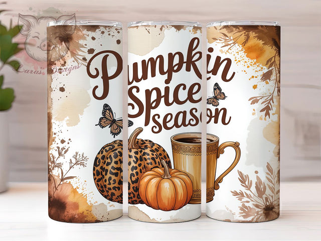 Pumpkin Spooky Season Halloween Tumbler, Halloween Cup Wrap, 20Oz Sublimation Design, Creepy Cute Coffee Mug, Rustic Autumn Drinkware, Trick Or Treat Gift, Haunted House Tumbler Sublimation Lara' s Designs 