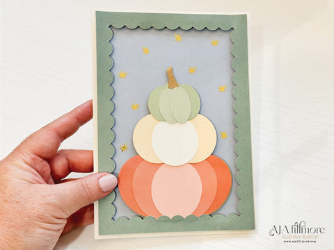 Pumpkin Stack Layered Card SVG Aja Nicole Designs 