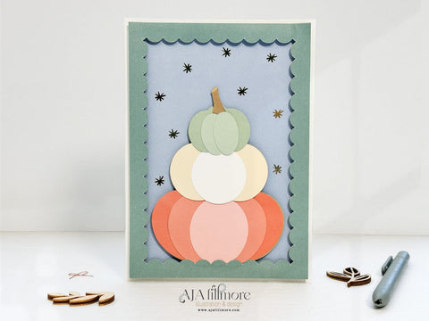 Pumpkin Stack Layered Card SVG Aja Nicole Designs 
