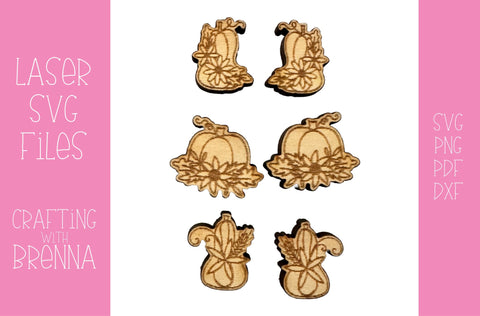 Pumpkin Stud Earring Bundle Laser SVG File SVG Crafting With Brenna 