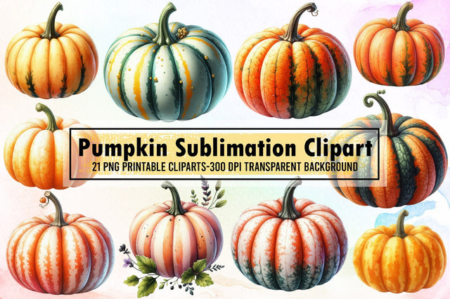 Pumpkin Sublimation Clipart Bundle Sublimation designartist 