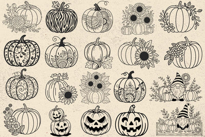 Pumpkin Svg Files, Pumpkin Svg Bundle, Fall Svg, Pumpkin Fall Svg, Flower Pumpkin Svg, Sunflower SVG DesignDestine 