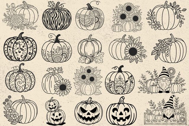 Pumpkin Svg Files, Pumpkin Svg Bundle, Fall Svg, Pumpkin Fall Svg, Flower Pumpkin Svg, Sunflower SVG DesignDestine 