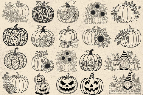 Pumpkin Svg Files, Pumpkin Svg Bundle, Fall Svg, Pumpkin Fall Svg, Flower Pumpkin Svg, Sunflower SVG DesignDestine 