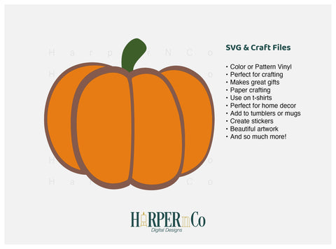 Pumpkin SVG PNG Cut EPS File SVG HarperNCo 