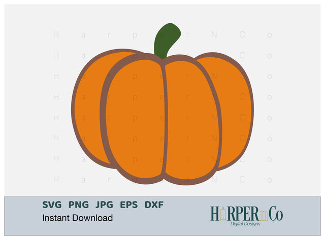 Pumpkin SVG PNG Cut EPS File SVG HarperNCo 