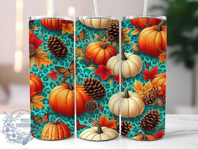 Pumpkin Thanksgiving Tumbler Wrap, Fall Tumbler Wrap, 20oz Skinny Tumbler, Pumpkin Tumbler Png, Sublimation Design, Tumbler Wrap Download, Autumn Tumbler Wrap Sublimation ToriDesigns 