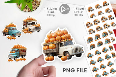 Pumpkin Truck Sticker Sublimation artnoy 