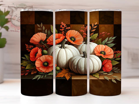 Pumpkin Tumbler, Fall Decor, Country Style, 20oz Tumbler Wrap, PNG Sublimation, Autumn Vibes, Harvest Gifts Sublimation Lara' s Designs 