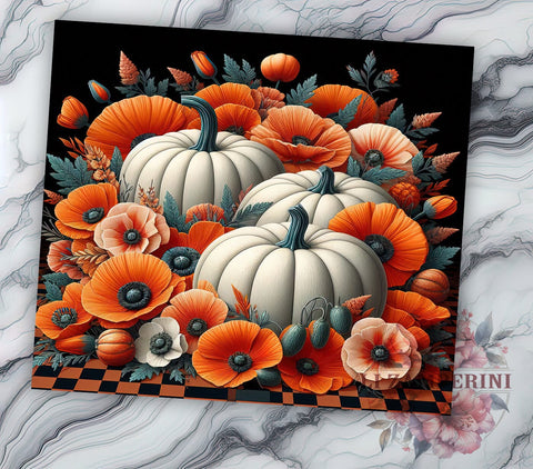 Pumpkin Tumbler Wrap, Fall Country Design, Autumn Sublimation PNG, 20oz Tumbler Wrap, Rustic Fall Art, Seasonal Drinkware, Harvest Tumbler Design Sublimation Li Zamperini 