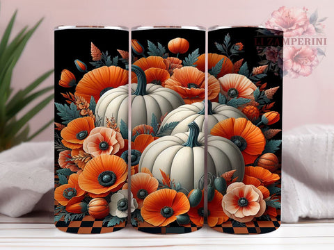 Pumpkin Tumbler Wrap, Fall Country Design, Autumn Sublimation PNG, 20oz Tumbler Wrap, Rustic Fall Art, Seasonal Drinkware, Harvest Tumbler Design Sublimation Li Zamperini 