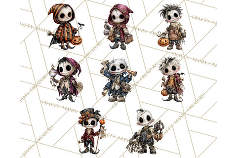 Pumpkin Village Residents PNG Halloween Clipart Sublimation Crafty Mama Studios 