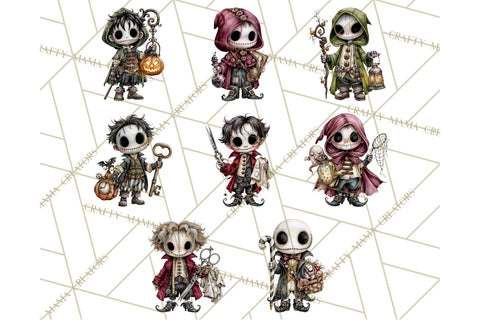 Pumpkin Village Residents PNG Halloween Clipart Sublimation Crafty Mama Studios 