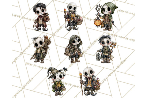 Pumpkin Village Residents PNG Halloween Clipart Sublimation Crafty Mama Studios 