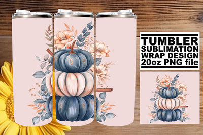 Pumpkin Watercolor Wrap for 20oz Tumblers Sublimation afrosvg 
