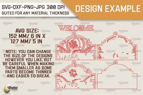 Pumpkin Welcome Sign Laser Cut. Fall Pumpkin Decor SVG SVG Evgenyia Guschina 
